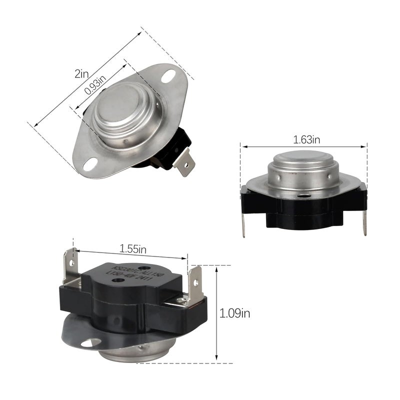 CHNPLUM L150-40F Furnace Limit Switch for Nordyne Miller Intertherm Furnace, Replacement Part 626338 6263380 313236 626338R - Image 3